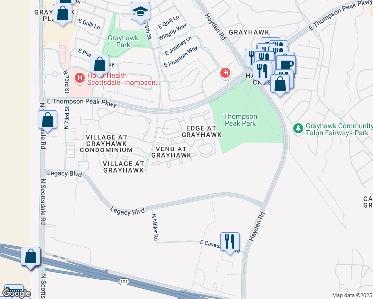 map of restaurants, bars, coffee shops, grocery stores, and more near in Scottsdale