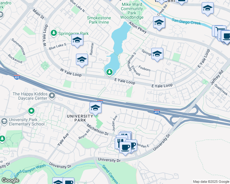 map of restaurants, bars, coffee shops, grocery stores, and more near 39 Wintermist in Irvine