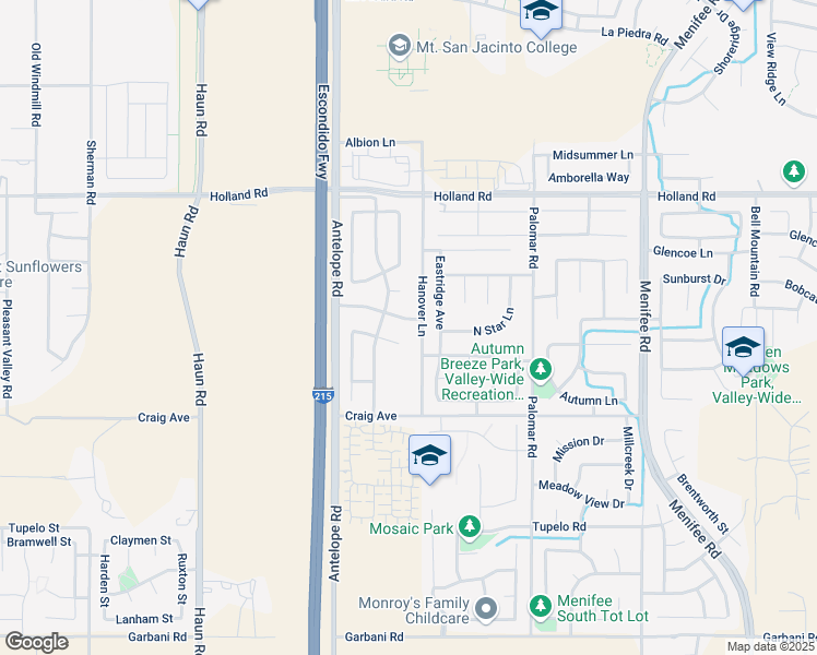 map of restaurants, bars, coffee shops, grocery stores, and more near 28194 Blossomwood Court in Menifee