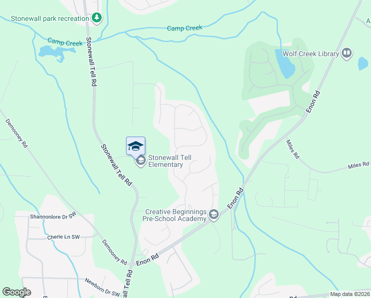 map of restaurants, bars, coffee shops, grocery stores, and more near 3368 Walnut Ridge in Atlanta