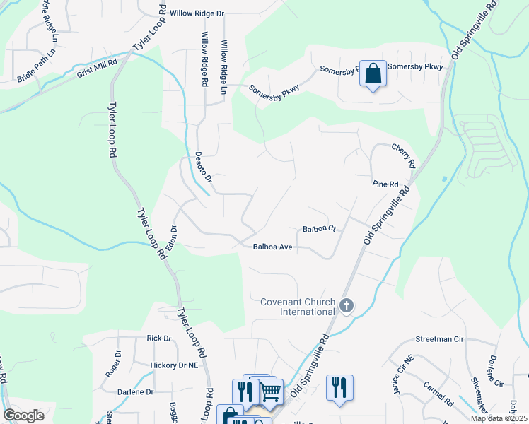 map of restaurants, bars, coffee shops, grocery stores, and more near 5534 Spanish Trce in Pinson
