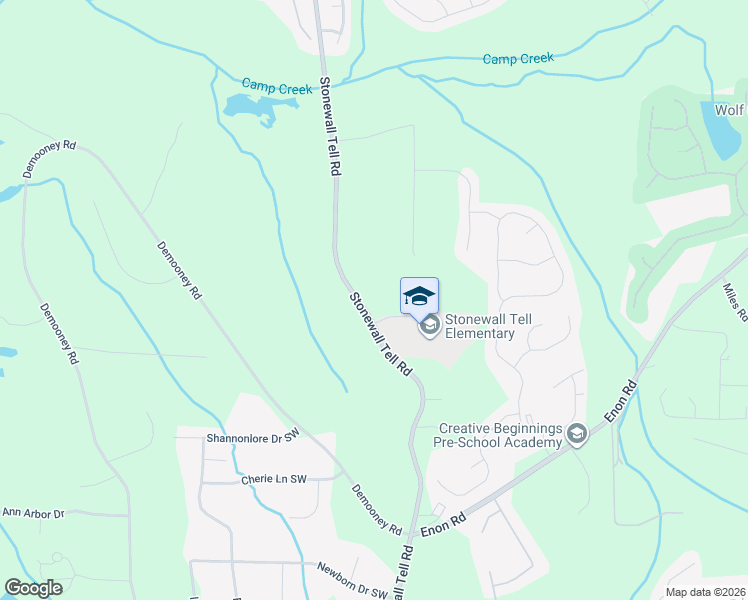 map of restaurants, bars, coffee shops, grocery stores, and more near 3290 Stonewall Tell Road in College Park