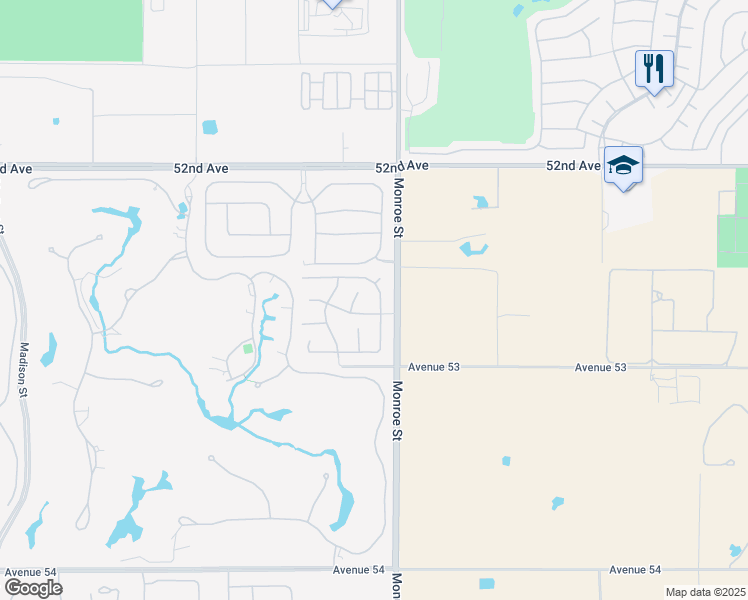 map of restaurants, bars, coffee shops, grocery stores, and more near 81948 Via La Serena Street in La Quinta