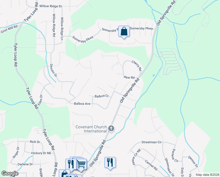 map of restaurants, bars, coffee shops, grocery stores, and more near 5409 Cortez Circle in Pinson