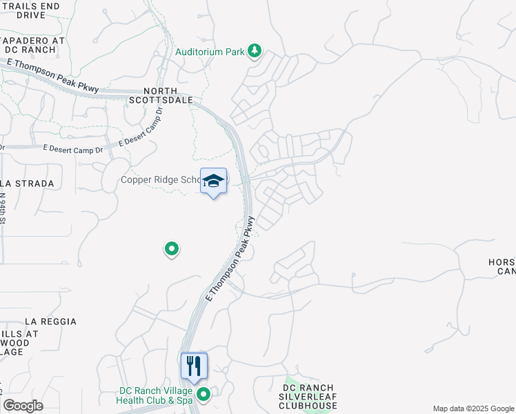 map of restaurants, bars, coffee shops, grocery stores, and more near 19890 North 101st Way in Scottsdale