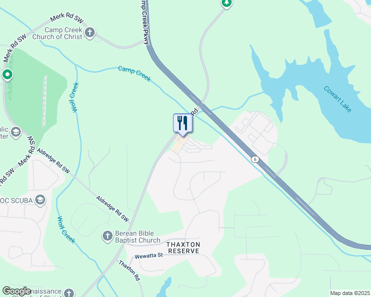 map of restaurants, bars, coffee shops, grocery stores, and more near 111 Kiram Terrace Southwest in Atlanta