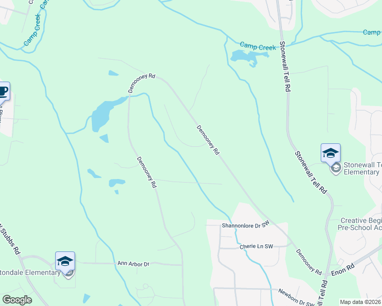 map of restaurants, bars, coffee shops, grocery stores, and more near 3289 Lions Ruby Lane in College Park