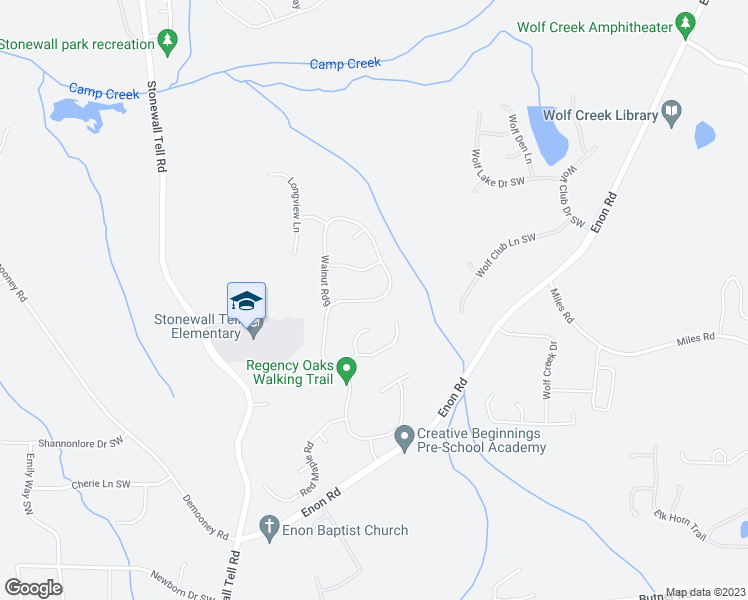 map of restaurants, bars, coffee shops, grocery stores, and more near 3345 Walnut Ridge in Atlanta