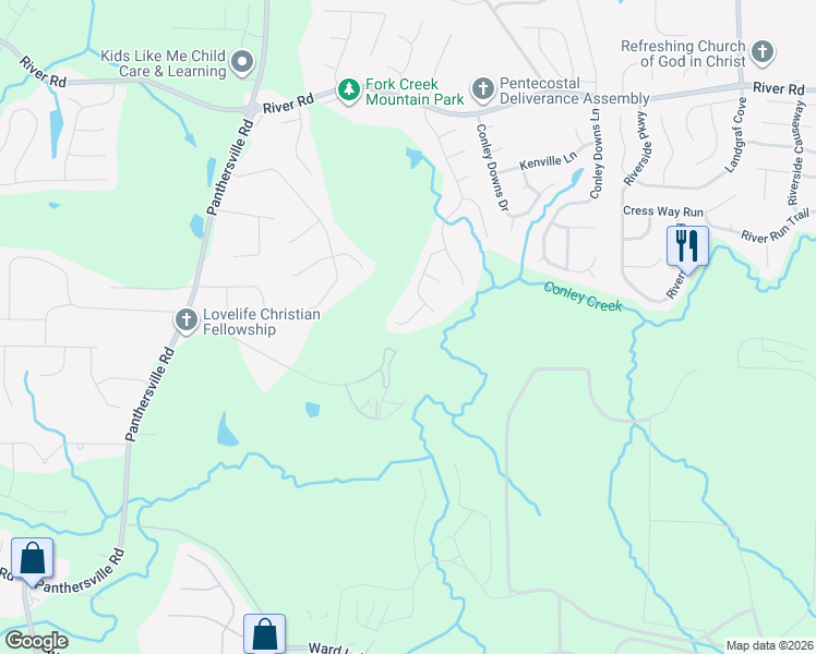 map of restaurants, bars, coffee shops, grocery stores, and more near 2863 River Close Dr in Decatur