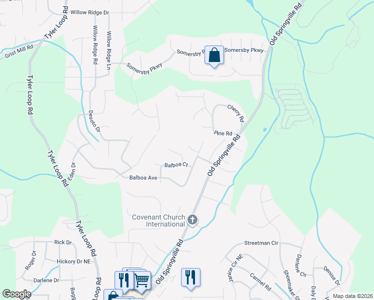 map of restaurants, bars, coffee shops, grocery stores, and more near 5409 Cortez Circle in Pinson