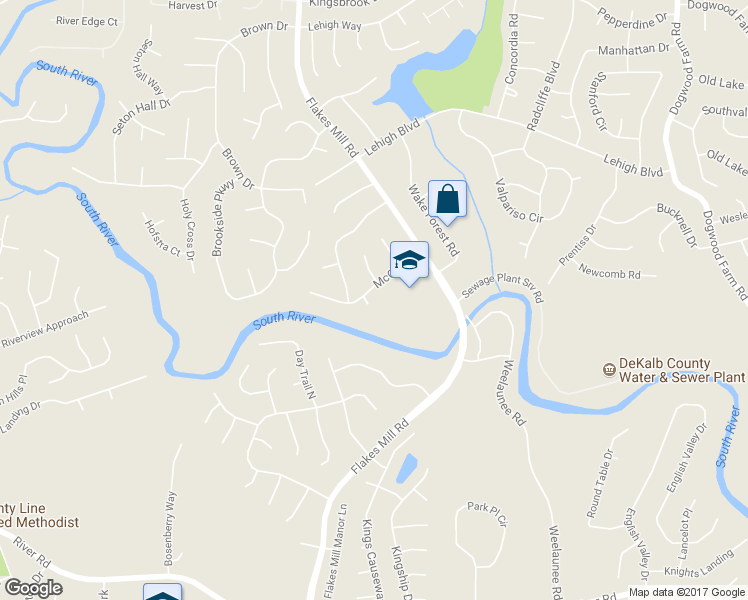 map of restaurants, bars, coffee shops, grocery stores, and more near 3925 McGill Court in Decatur