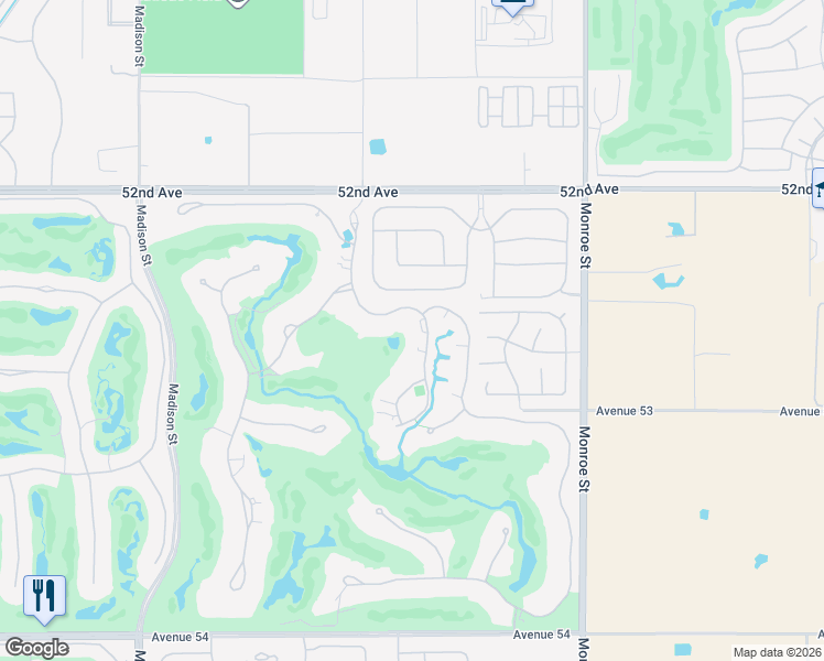map of restaurants, bars, coffee shops, grocery stores, and more near 52679 Meriwether Way in La Quinta