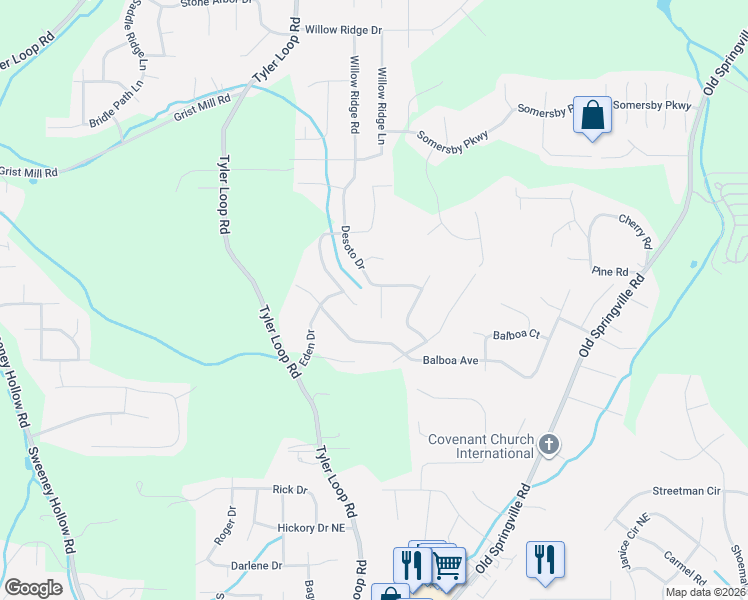 map of restaurants, bars, coffee shops, grocery stores, and more near 5508 Desoto Circle in Pinson