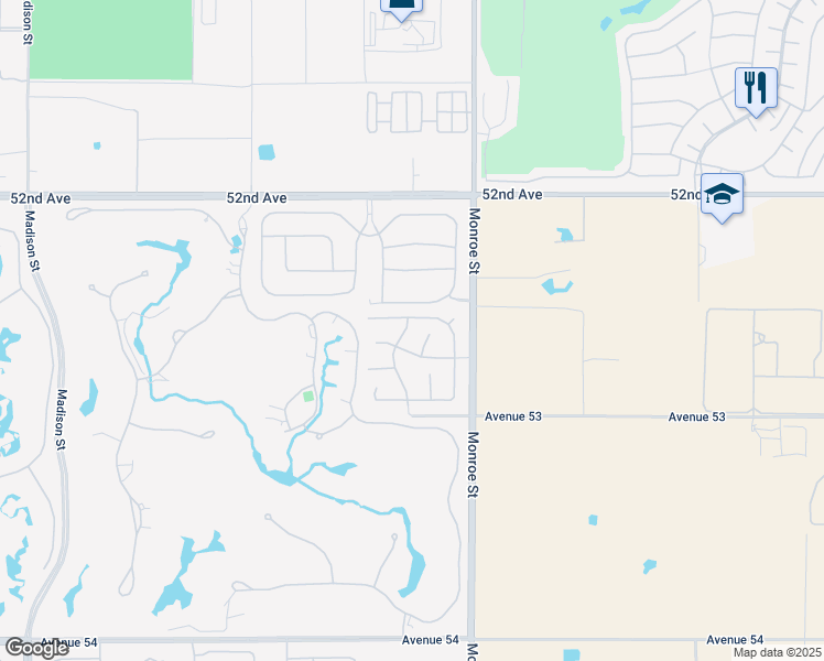 map of restaurants, bars, coffee shops, grocery stores, and more near 52618 Palazo in La Quinta