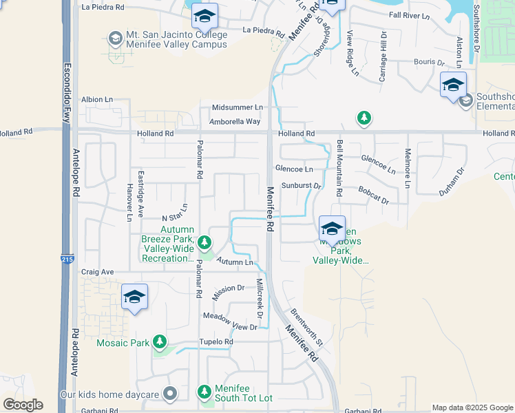 map of restaurants, bars, coffee shops, grocery stores, and more near 28716 Legacy Way in Menifee