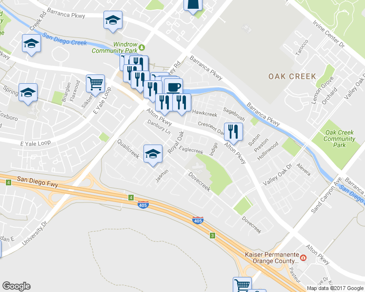 map of restaurants, bars, coffee shops, grocery stores, and more near 30 Dahlia in Irvine