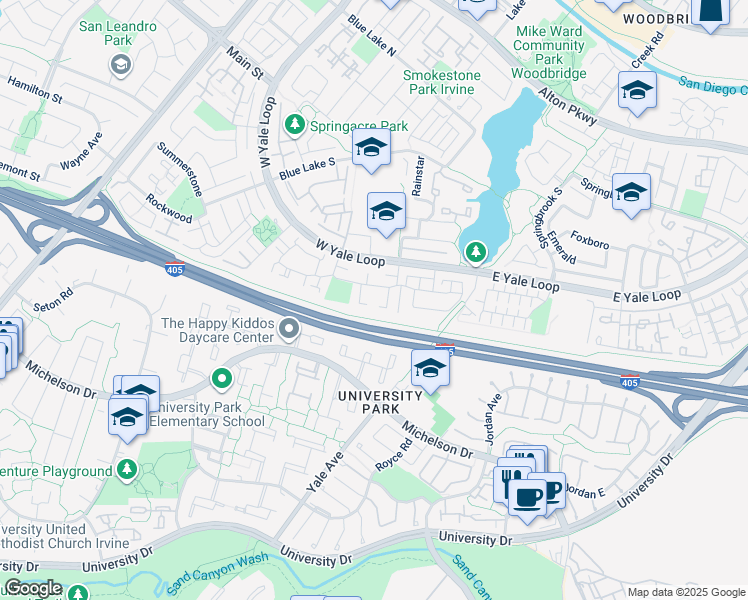 map of restaurants, bars, coffee shops, grocery stores, and more near 156 Clearbrook in Irvine