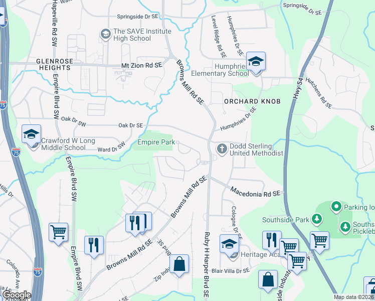 map of restaurants, bars, coffee shops, grocery stores, and more near 548 Milton Boulevard in Atlanta
