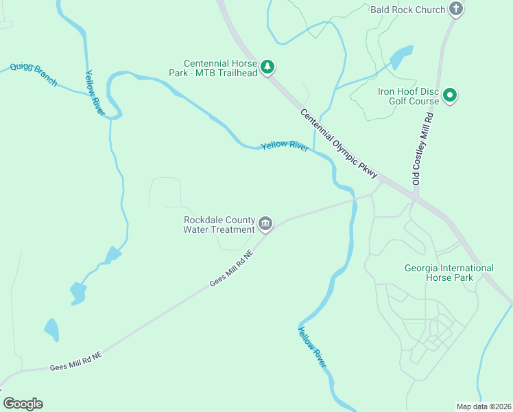 map of restaurants, bars, coffee shops, grocery stores, and more near 3140 Gees Mill Road Northeast in Conyers