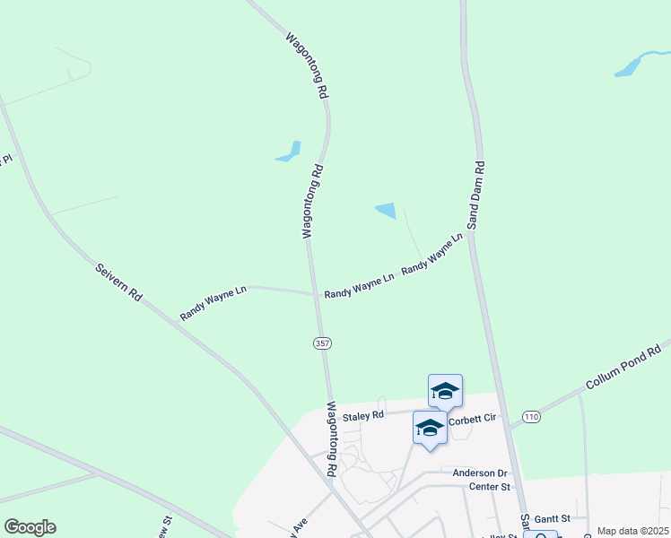 map of restaurants, bars, coffee shops, grocery stores, and more near 224 Wagontong Road in Wagener