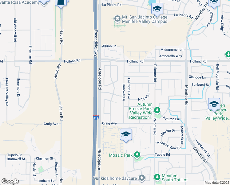 map of restaurants, bars, coffee shops, grocery stores, and more near 28170 Aspenwood Way in Menifee
