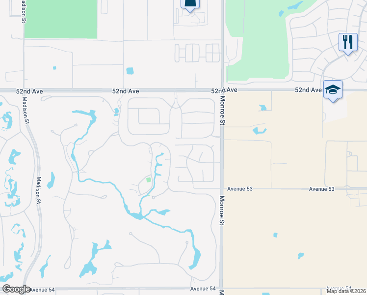 map of restaurants, bars, coffee shops, grocery stores, and more near 81805 Contento Street in La Quinta