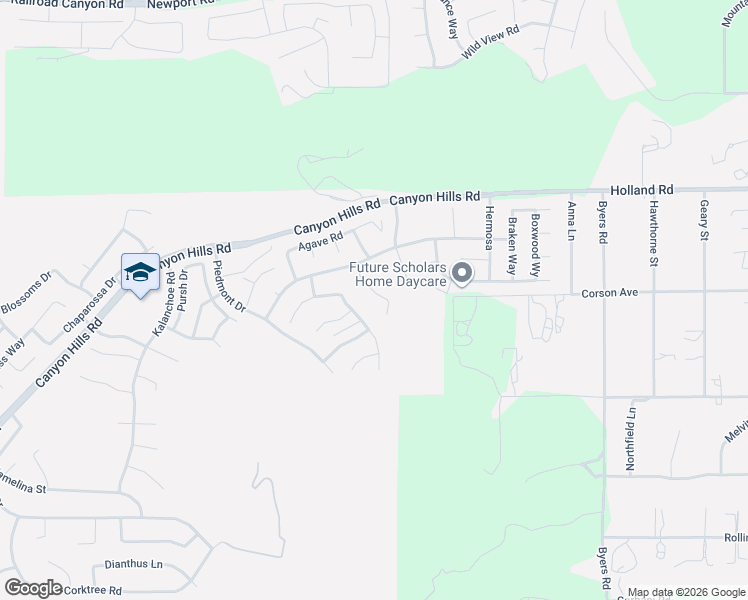 map of restaurants, bars, coffee shops, grocery stores, and more near 36463 Chervil Way in Lake Elsinore