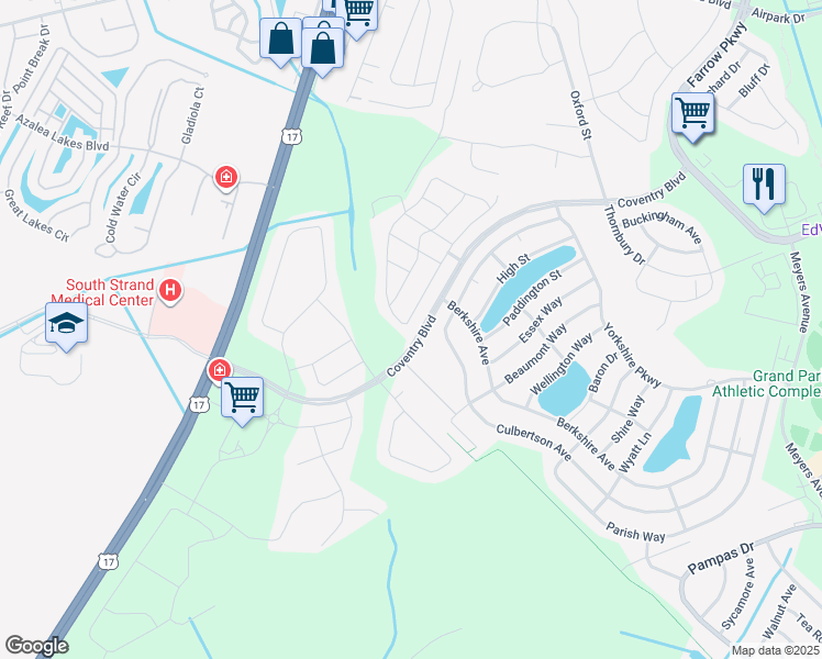 map of restaurants, bars, coffee shops, grocery stores, and more near 1500 Legacy Loop in Myrtle Beach