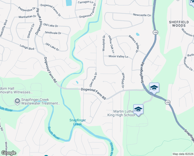 map of restaurants, bars, coffee shops, grocery stores, and more near 3917 Glen Park Drive in Stonecrest