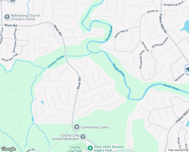 map of restaurants, bars, coffee shops, grocery stores, and more near 3895 Creek Shoals Court in Ellenwood