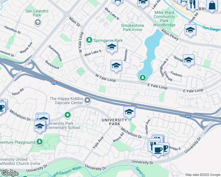 map of restaurants, bars, coffee shops, grocery stores, and more near 3 Fieldflower in Irvine