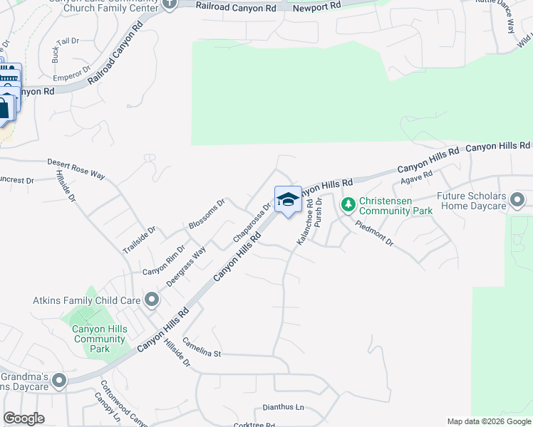 map of restaurants, bars, coffee shops, grocery stores, and more near 34295 Chaparossa Drive in Lake Elsinore