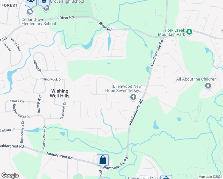 map of restaurants, bars, coffee shops, grocery stores, and more near 3879 Tolliver Hills Drive in Ellenwood