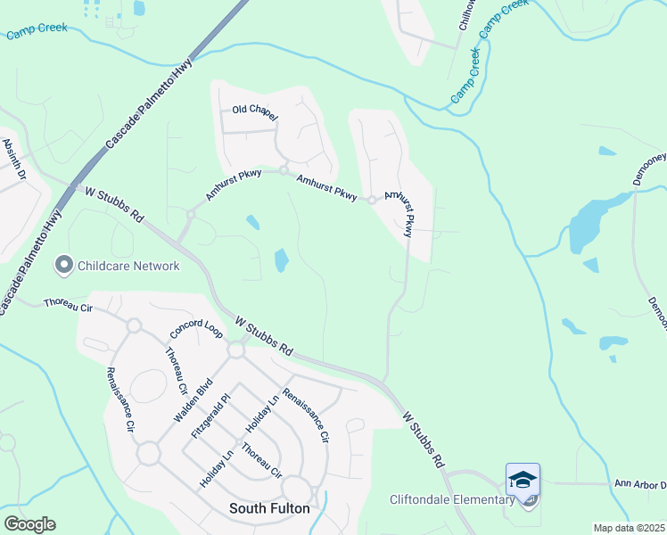 map of restaurants, bars, coffee shops, grocery stores, and more near 2970 Oxford Road in Atlanta