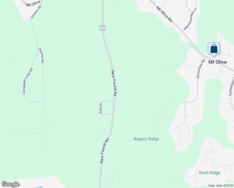 map of restaurants, bars, coffee shops, grocery stores, and more near 5481 New Found Road in Mount Olive