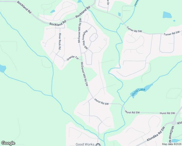 map of restaurants, bars, coffee shops, grocery stores, and more near 3838 McDaniel Mill Road Southwest in Conyers