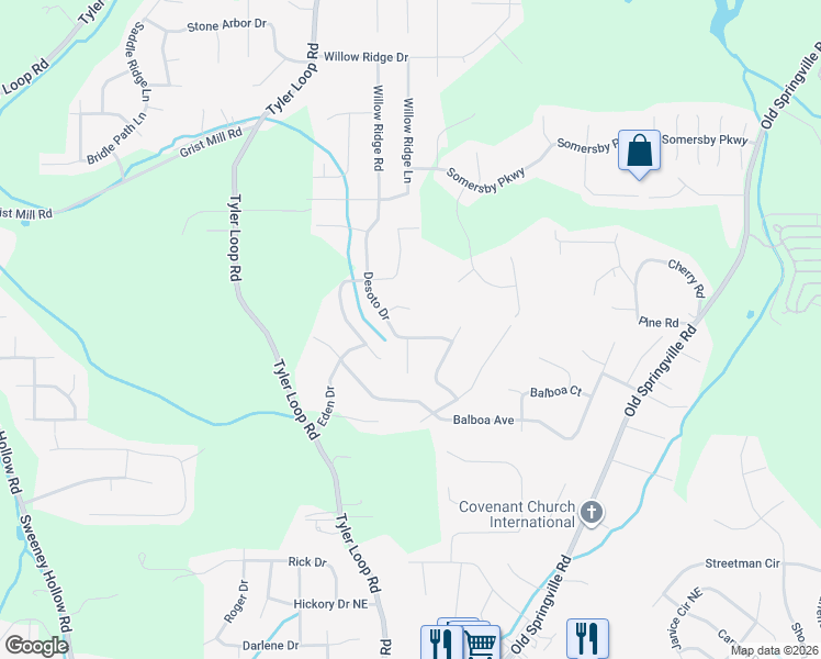 map of restaurants, bars, coffee shops, grocery stores, and more near 5649 Desoto Drive in Pinson