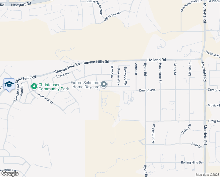 map of restaurants, bars, coffee shops, grocery stores, and more near 36589 Obaria Way in Lake Elsinore