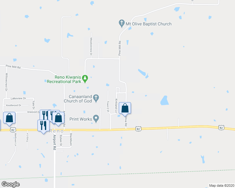 map of restaurants, bars, coffee shops, grocery stores, and more near 498 Kirkland Lane in Reno