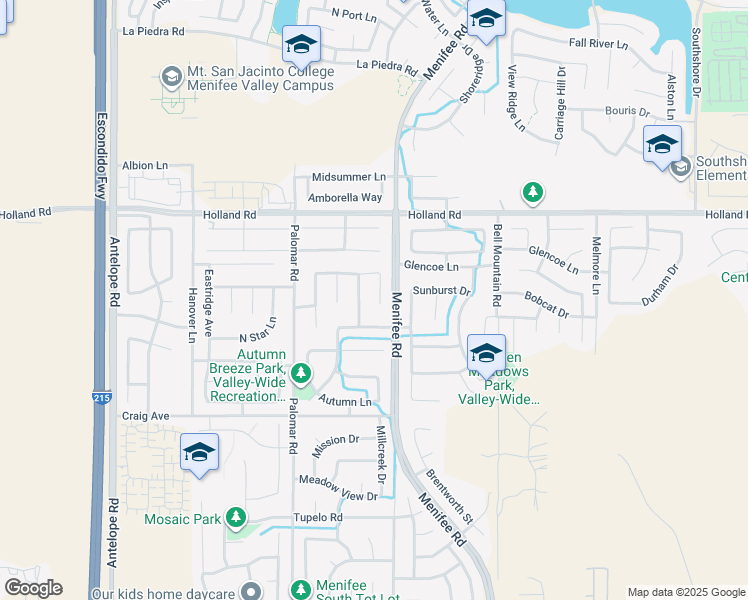 map of restaurants, bars, coffee shops, grocery stores, and more near 31241 Casera Court in Menifee