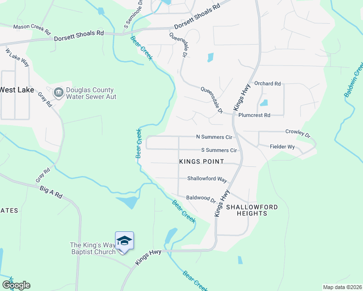 map of restaurants, bars, coffee shops, grocery stores, and more near 6309 South Summers Circle in Douglasville