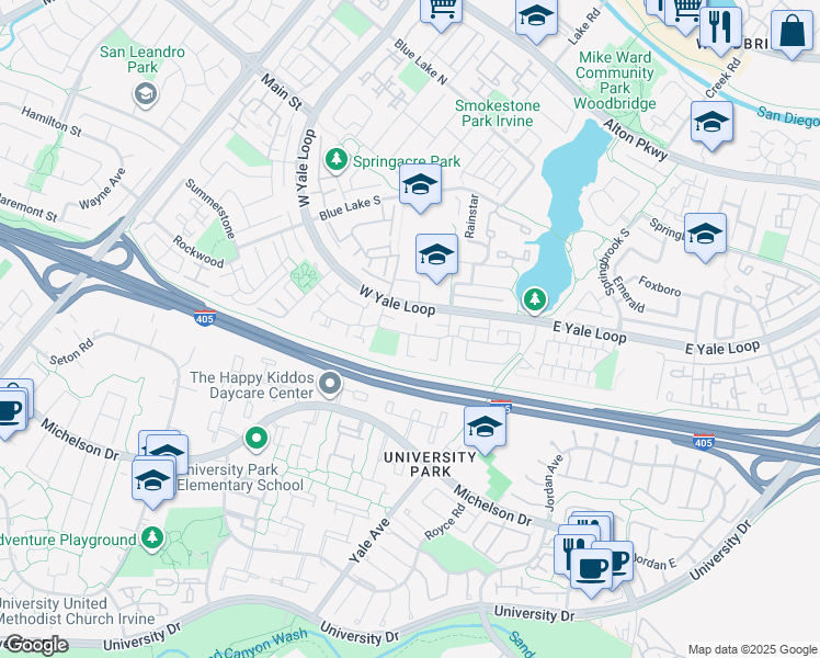 map of restaurants, bars, coffee shops, grocery stores, and more near 3 Fieldflower in Irvine