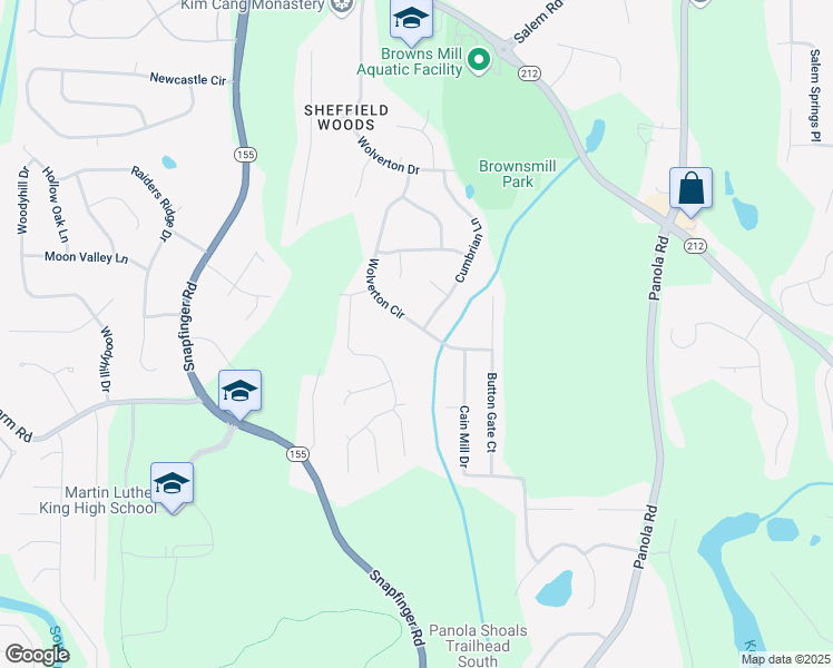 map of restaurants, bars, coffee shops, grocery stores, and more near 3881 Wolverton Circle in Lithonia