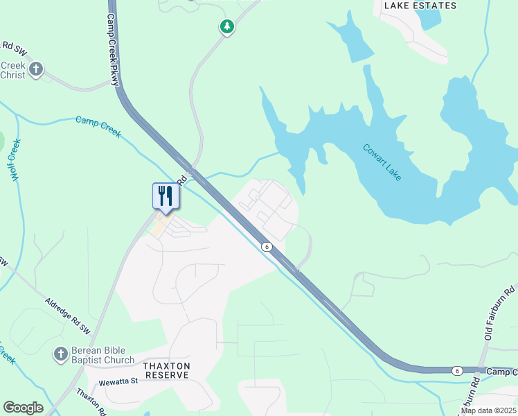 map of restaurants, bars, coffee shops, grocery stores, and more near 4725 Walton Crossing Southwest in Atlanta