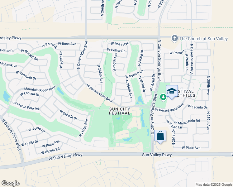map of restaurants, bars, coffee shops, grocery stores, and more near 26502 W Sierra Pinta Dr in Buckeye
