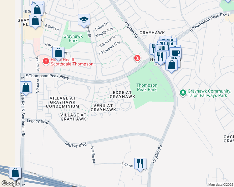 map of restaurants, bars, coffee shops, grocery stores, and more near 20100 North 78th Place in Scottsdale