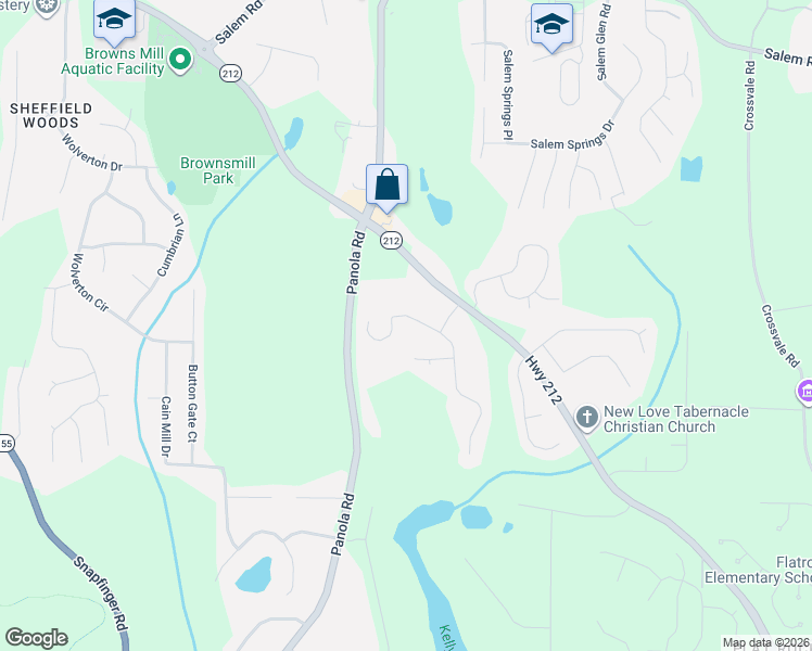 map of restaurants, bars, coffee shops, grocery stores, and more near 5219 Beechwood Forest Drive in Stonecrest