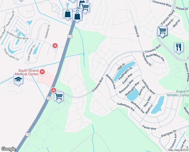 map of restaurants, bars, coffee shops, grocery stores, and more near 1500 Legacy Loop in Myrtle Beach