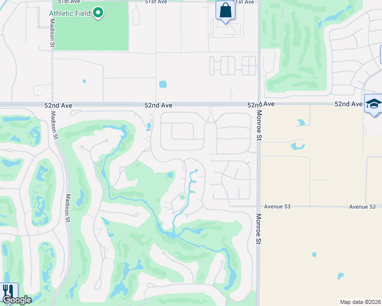 map of restaurants, bars, coffee shops, grocery stores, and more near 81673 Hidden Links Drive in La Quinta