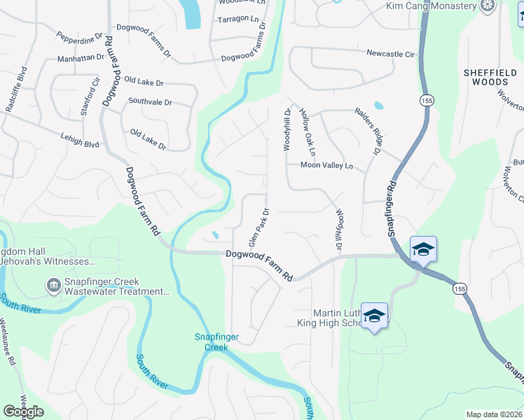 map of restaurants, bars, coffee shops, grocery stores, and more near 3917 Glen Park Drive in Stonecrest